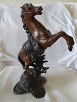 Antique painted prancing horse, spy statue 31 cm