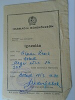 Ka345.3 Third Peace Loan Certificate 1952 Szolnok