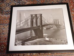 90X70 cm framed, glazed image of the Brooklyn Bridge (Manhattan). In perfect condition!
