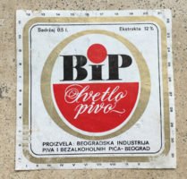BIP régi sörös üveg címke