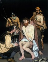 Manet - A katonák által kigúnyolt Jézus - vászon reprint vakrámán