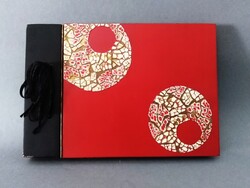 Vintage Japanese lacquered, minimalist cherry wood inlay photo album
