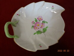 Herend porcelain centerpiece, leaf-shaped, length 23.5 cm. He has! Jókai.