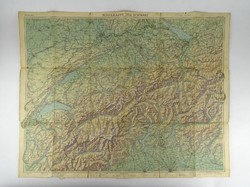 1J006 old map of Switzerland in German - schulkarte der schweiz 1928