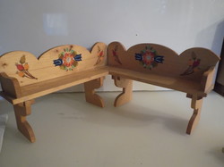 Wood - 33 x 33 x 18 cm - baby furniture - corner bench - old - Austrian - perfect