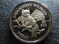 Nepál Vörös panda ezüst 500 rúpia 1992 PP (id62242)