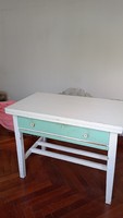 Retro kitchen table, painted, hardwood, chest of drawers, foldable, kneading board