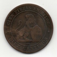 Spanyolország 10 spanyol centimos, 1870