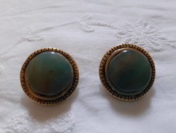 With old aventurine ??? Decorated copper ??? Ear clip