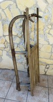 Retro large size wooden sledge with winter decoration 115cm