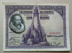 Spain 100 pesetas 1928 f +