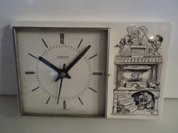 Porcelain - wall clock - kienzle - numbered - 25 x 16 x 3.5 cm - glass door - retro - flawless
