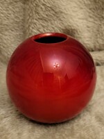 Zsolnay ox-blood glazed small sphere pot with shield seal