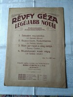 Révfy Géza Legújabb nótái   antik kotta 1927 előtti