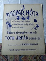 3 magyar nóta. Tóth Árpád, Debrecen. Zongorára alk. B. Kovács Margit. év nélkül