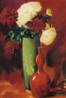 Emil Carlsen - Virágcsokor vörösben - vászon reprint vakrámán