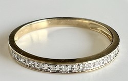 181T. 1 Forintról! 9 karátos Arany (1,4 g) Fél Memória gyűrű, jó minőségű 18 db Accant Gyémántokkal!