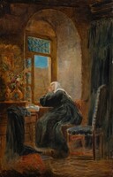 Ismeretlen Festő ( Adolf Kunz után): Apáca az ablakban