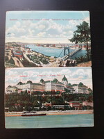 Két darab Budapest képeslap: Budai Vár, Duna, 1912