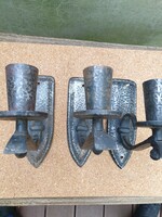 3 pcs wrought iron lamps, wall bracket bieber k. A judged craft product must be recycled
