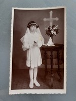 Old children's photo 1935 first communion little girl photo