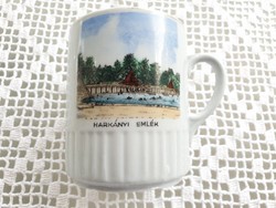 Old Zsolnay porcelain Harkány memorial mug tea cup