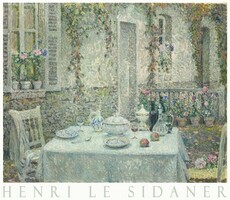 Henri Le Sidaner Fehér asztal 1920 festmény művészeti plakátja, Provence kerti hangulat teríték