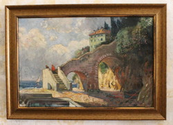 Ujváry Ignác (1860-1927): Vízpart vitorlással