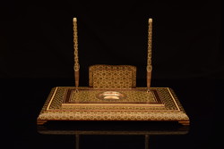 Mid century Persian office pen and letter holder / ornate