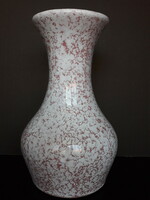 Retro craftsman ceramic vase with pink marble pattern