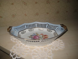 Porcelain bowl, openwork fine German porcelain 11.5 x 20 cm