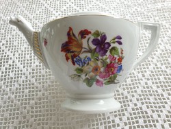 Régi vintage porcelán Schlaggenwald virágos nagy teáskanna kiöntő