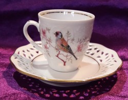 Madaras porcelán kávés csésze tányérral (L2401)