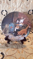 Cat porcelain decorative plate, kitten wall plate 9 (l2292)
