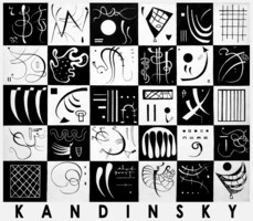 Kandinsky Kandinszkij Harminc 1937 absztrakt festmény művészeti plakátja, fekete fehér sakk