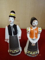 Hollóház porcelain figurines, couple in folk art dress. He has! Jókai.