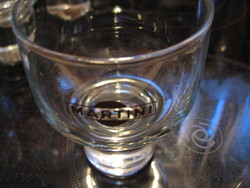 Retro martini glass with brown inscription