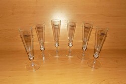 Retro talpas üveg pohár készlet 19 cm Soha nem használt! (9/K)