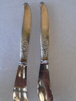 2 pcs silver rococo children's butter knife stand beautiful work 2 pcs weight 92 grams length 150 mm
