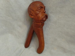 Old carved wood nutcracker figurine antique figural nutcracker 1900 carved wood bismarck head nutcracker