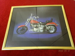 Harley Davidson Engine - Wall Picture in Gold Frame. He has! Jókai.