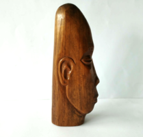 Kónya lajos wood sculptor 's work - wooden head sculpture 1966