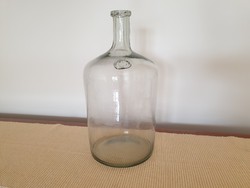 Régi antik nagy méretű 6 L pecsétes huta üveg 37cm palack