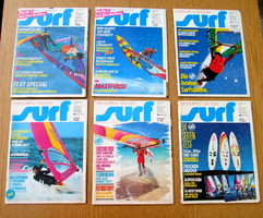 6 db. Windsurfing Magazin  egyben (német nyelvű, 1985-87) Surf