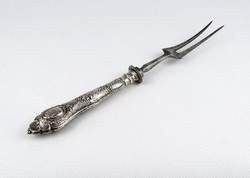 1J144 antique silver handle meat fork meat fork 26 cm