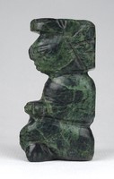 1J126 old south american green marble totem carving 12 cm