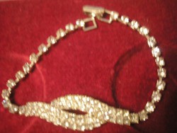 Silver-plated bracelet decorated with rhinestones 19 cm