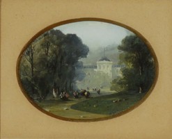Ciceró Signed Austrian Painter XIX Century: Castle Park