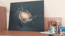 Absztrakt festmény 60x50 cm galaktikus sorozat 5.