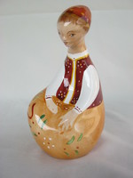 Retro ... Bodrogkeresztúr ceramic figurine nipple sitting girl